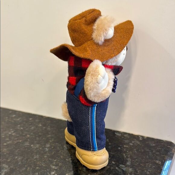 Vintage Wendy's Furskins Teddy Bear 1986 Plush Toy Christmas Farmer with 7”. - Picture 5 of 7